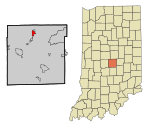 Marion County Indiana Incorporated and Unincorporated areas Meridian Hills Highlighted